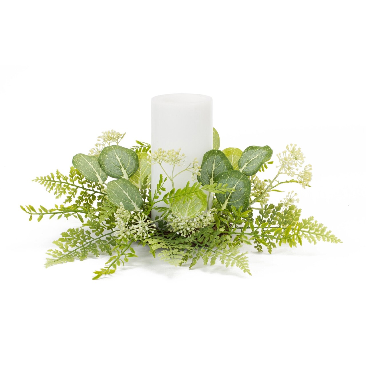 Edge Collections - 18" - Green - Mixed Foliage Candle Ring Set for Home Décor - 1 Piece